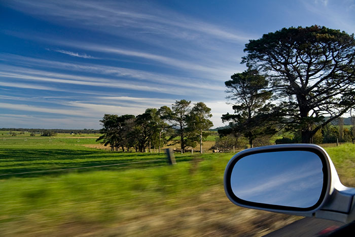 country side traveling by car