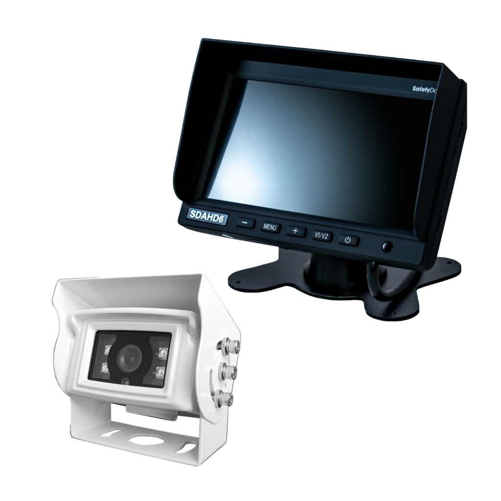 RV Dash Kit: Monitor 6 Inch Dash + Camera Square White 45° AHD - Safety ...